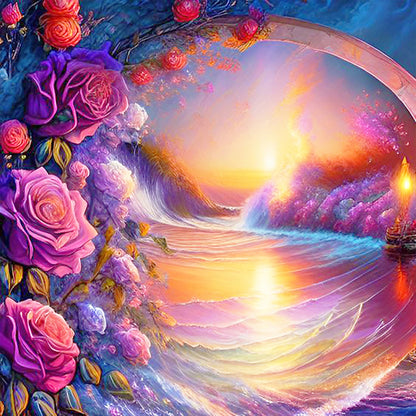 Sea Of Colorful Roses - Full Round Drill Diamond Painting 30*30CM