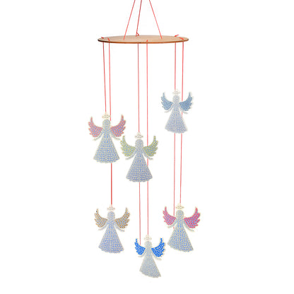 Double Sided Diamond Painting Hanging Pendant Feather Wind Chime(Luminous Angel)