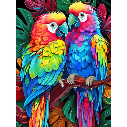A Pair Of Colorful Parrots - Full Round Drill Diamond Painting 30*40CM