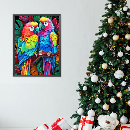 A Pair Of Colorful Parrots - Full Round Drill Diamond Painting 30*40CM