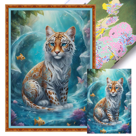 Tiger In Pool - 11CT Stamped Cross Stitch 40*60CM