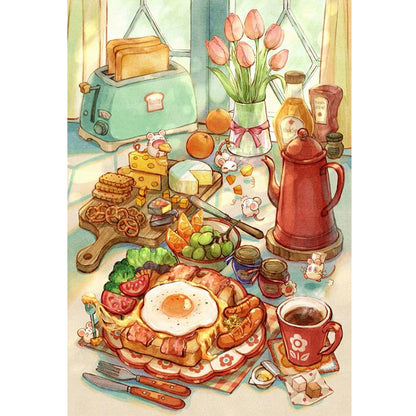 Breakfast - 11CT Stamped Cross Stitch 40*60CM