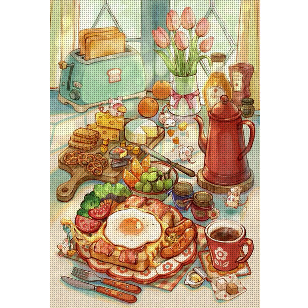 Breakfast - 11CT Stamped Cross Stitch 40*60CM