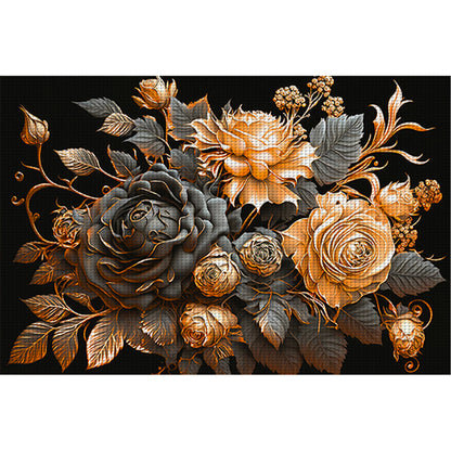 Metal Rose - 11CT Stamped Cross Stitch 60*40CM