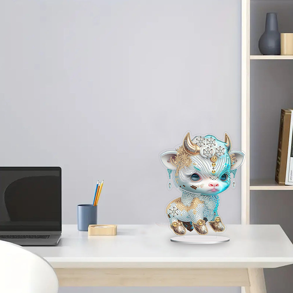 Chinese Zodiac Ox Diamond Painting Desktop Ornament for Office Desktop Decor