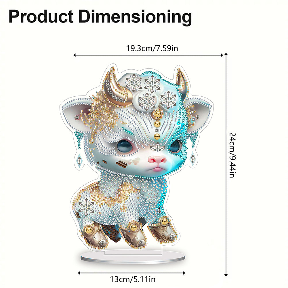 Chinese Zodiac Ox Diamond Painting Desktop Ornament for Office Desktop Decor