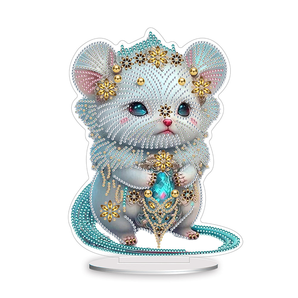 Chinese Zodiac Mouse Diamond Painting Desktop Ornament for Office Desktop Decor