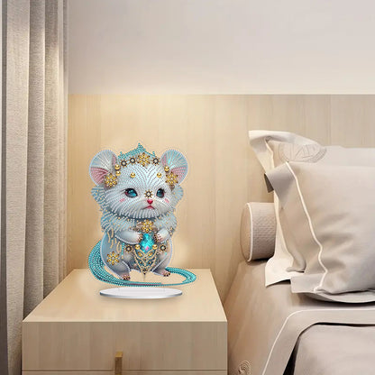 Chinese Zodiac Mouse Diamond Painting Desktop Ornament for Office Desktop Decor