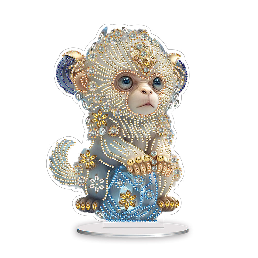 Chinese Zodiac Monkey Diamond Painting Desktop Ornament for Office Desktop Decor