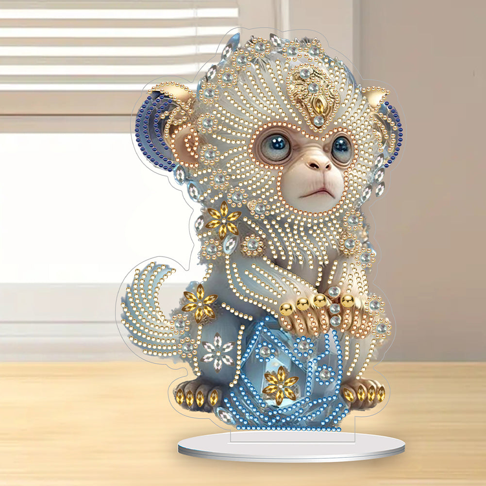 Chinese Zodiac Monkey Diamond Painting Desktop Ornament for Office Desktop Decor