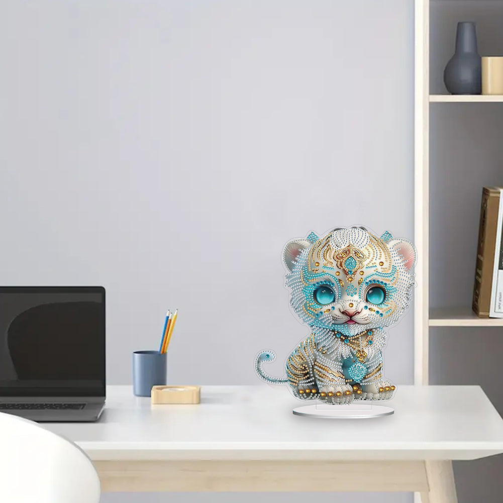 Chinese Zodiac Tiger Diamond Painting Desktop Ornament for Office Desktop Decor