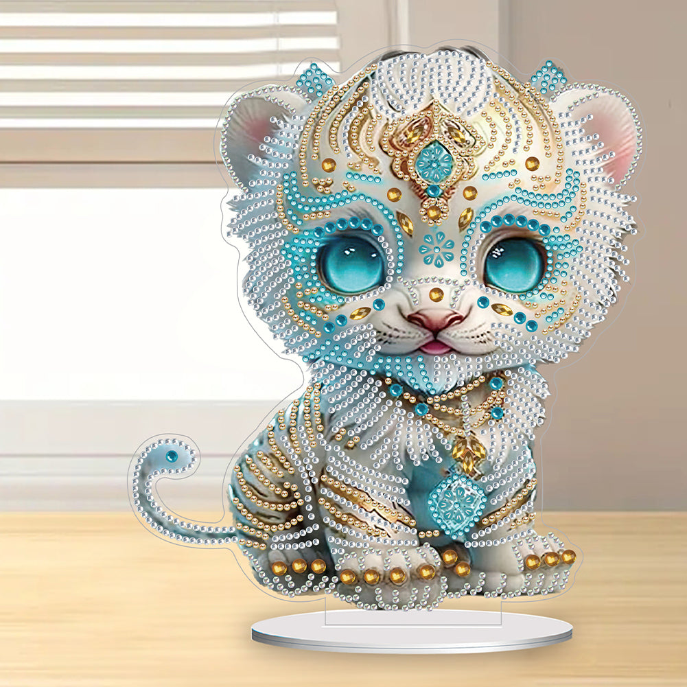 Chinese Zodiac Tiger Diamond Painting Desktop Ornament for Office Desktop Decor