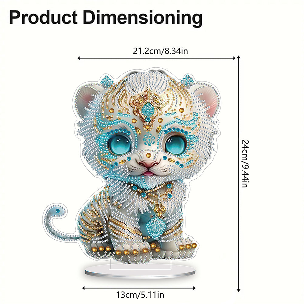 Chinese Zodiac Tiger Diamond Painting Desktop Ornament for Office Desktop Decor