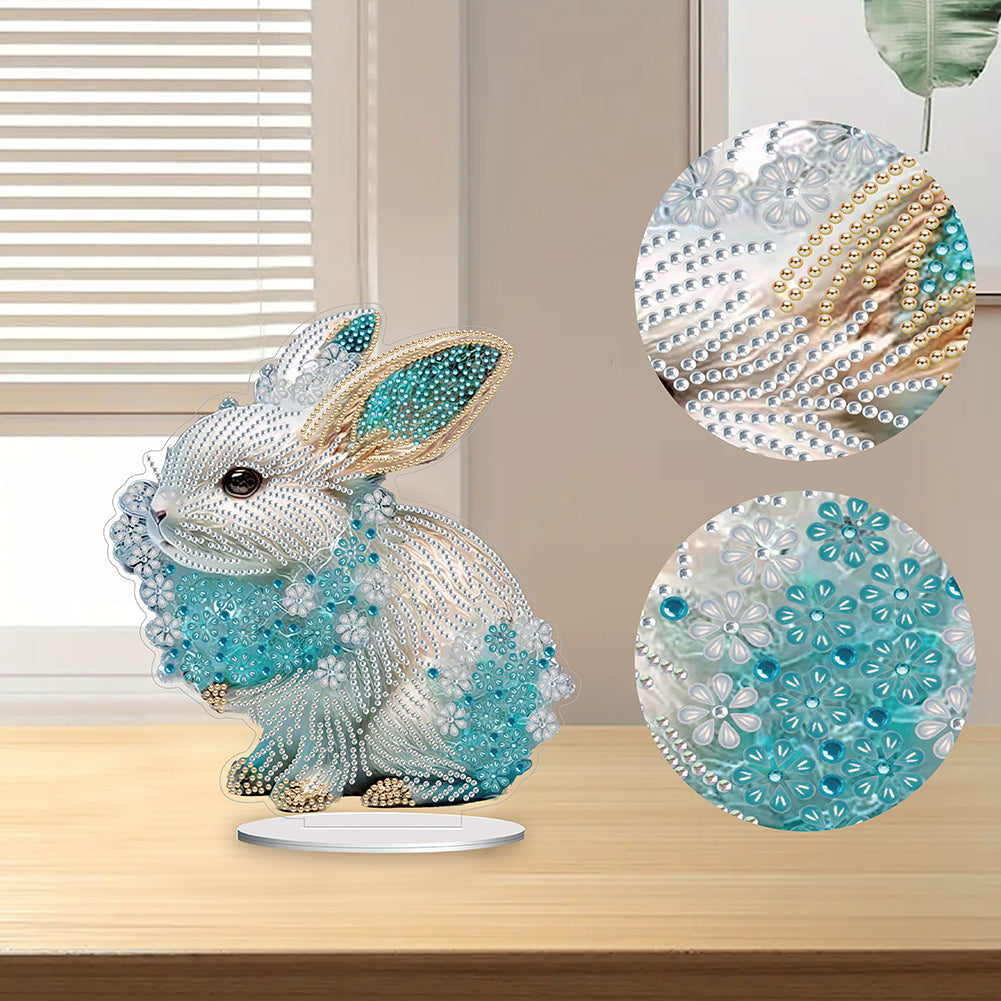 Chinese Zodiac Rabbit Diamond Painting Desktop Ornament for Office Desktop Decor