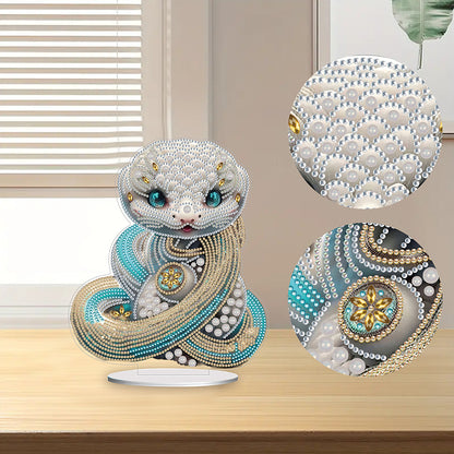 Chinese Zodiac Snake Diamond Painting Desktop Ornament for Office Desktop Decor