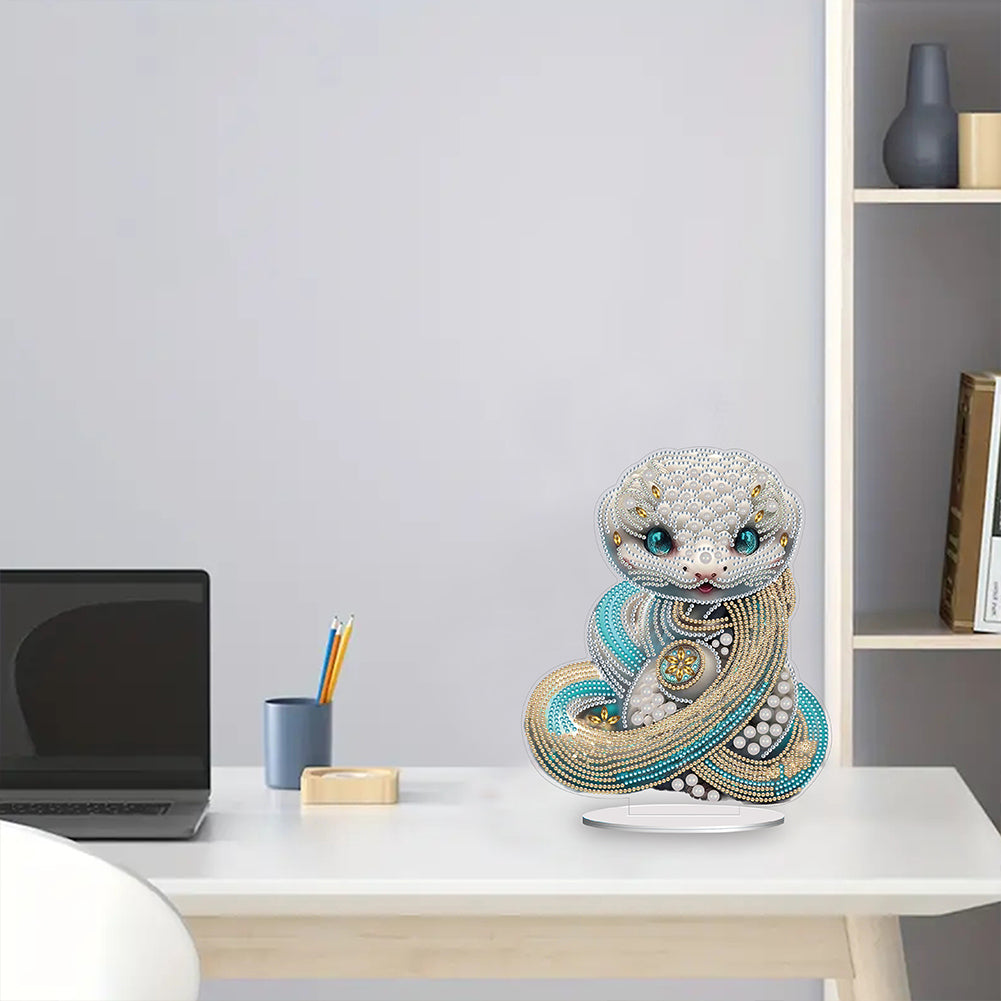 Chinese Zodiac Snake Diamond Painting Desktop Ornament for Office Desktop Decor