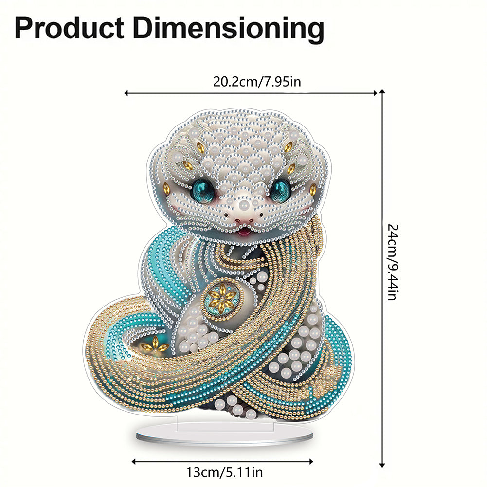 Chinese Zodiac Snake Diamond Painting Desktop Ornament for Office Desktop Decor