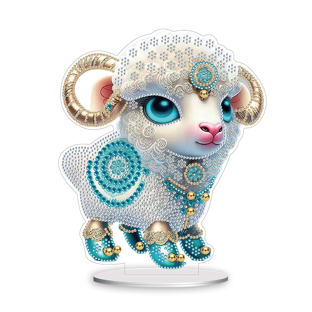 Chinese Zodiac Goat Diamond Painting Desktop Ornament for Office Desktop Decor