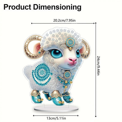 Chinese Zodiac Goat Diamond Painting Desktop Ornament for Office Desktop Decor