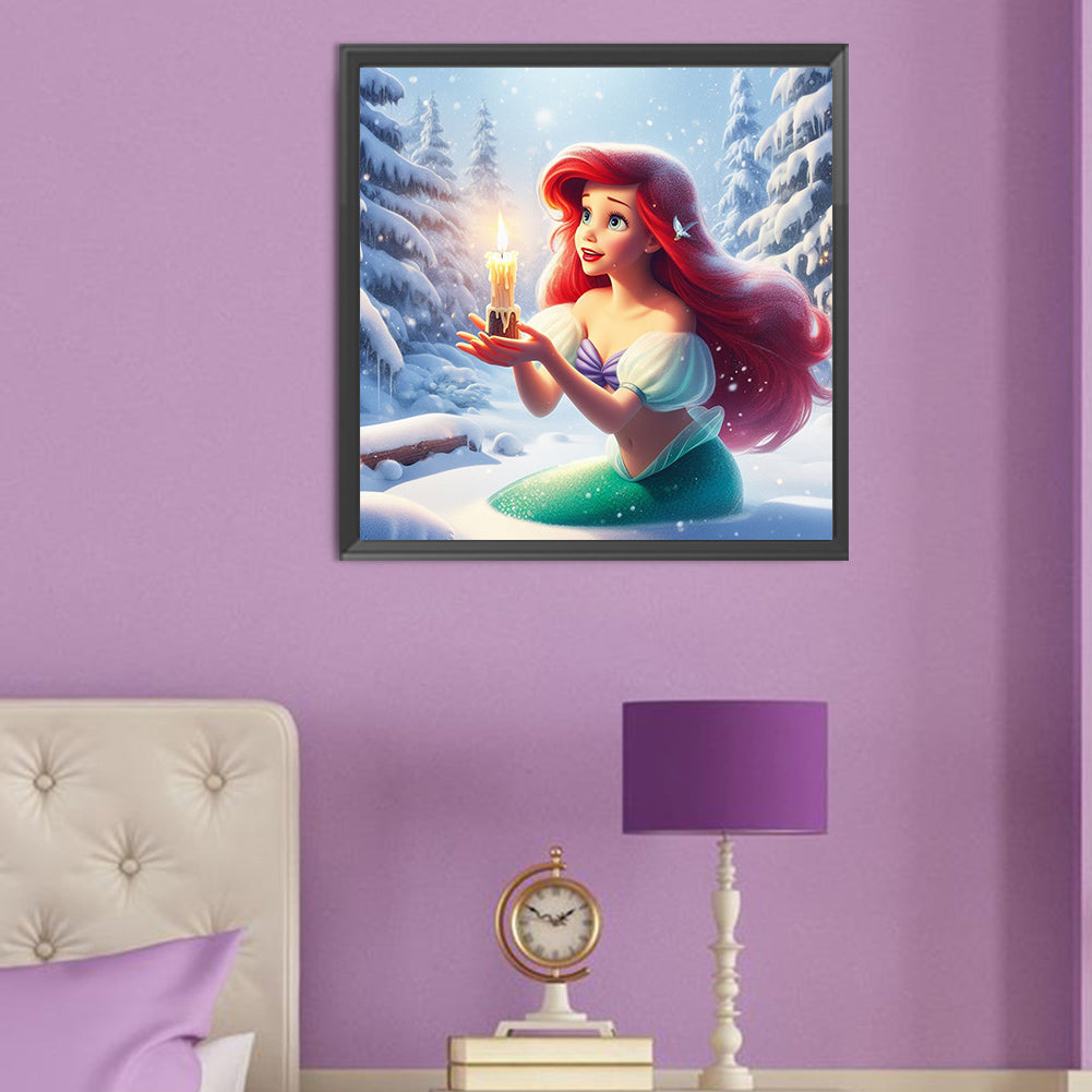 Mermaid Princess Ariel - Full Round Drill Diamond Painting 50*50CM