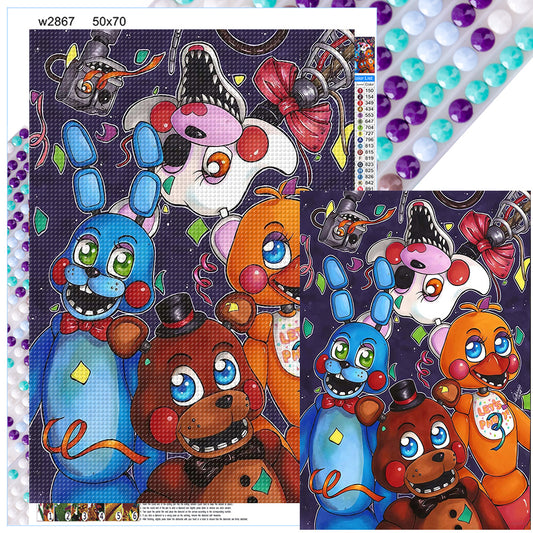 Five Nights At Freddy'S - Full Round Drill Diamond Painting 50*70CM