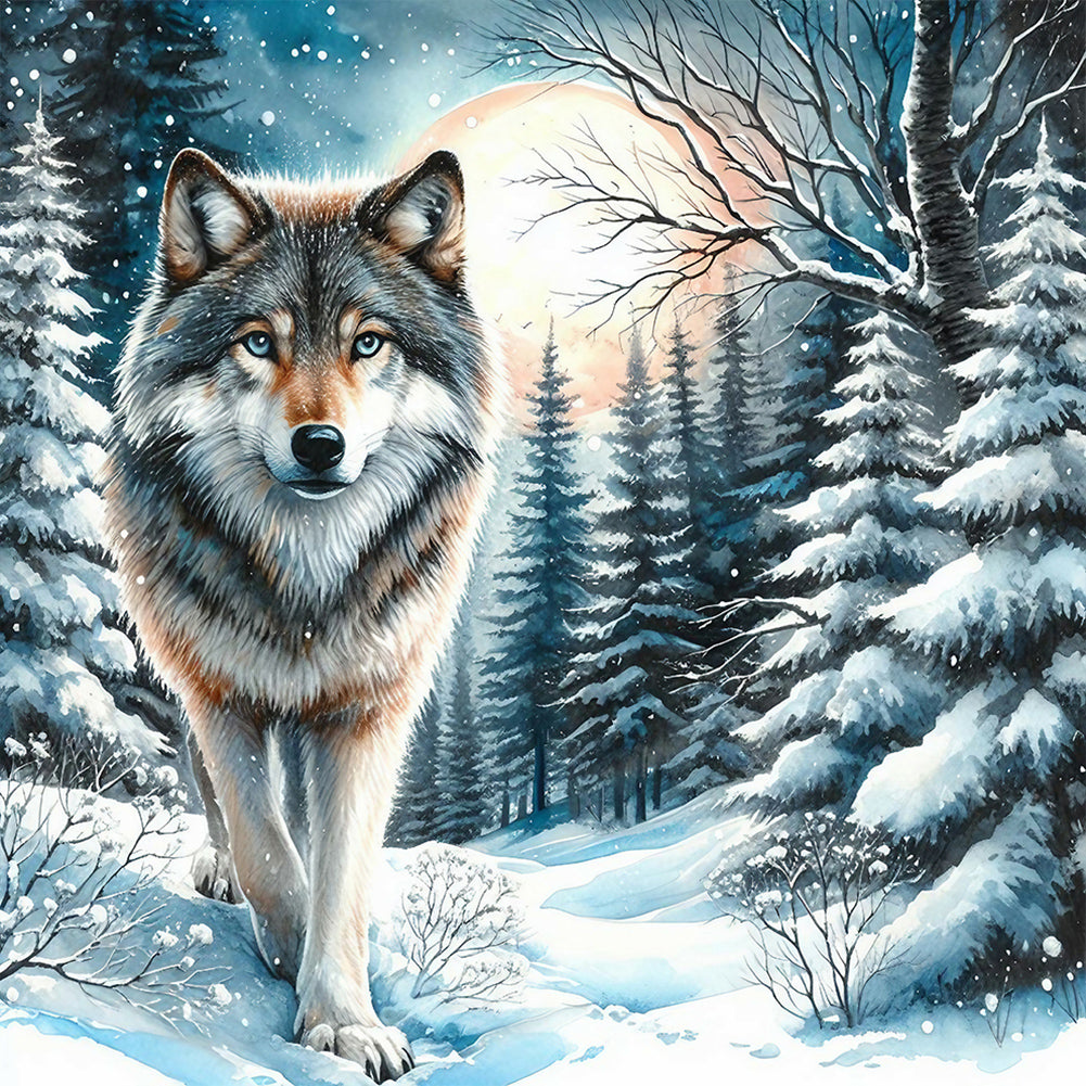 Snow Wolf - Full Round Drill Diamond Painting 30*30CM
