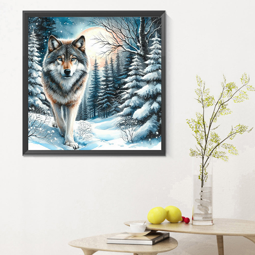 Snow Wolf - Full Round Drill Diamond Painting 30*30CM