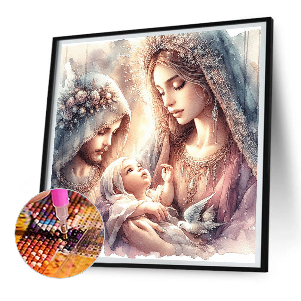 Jesus And The Virgin - Full Round Drill Diamond Painting 30*30CM