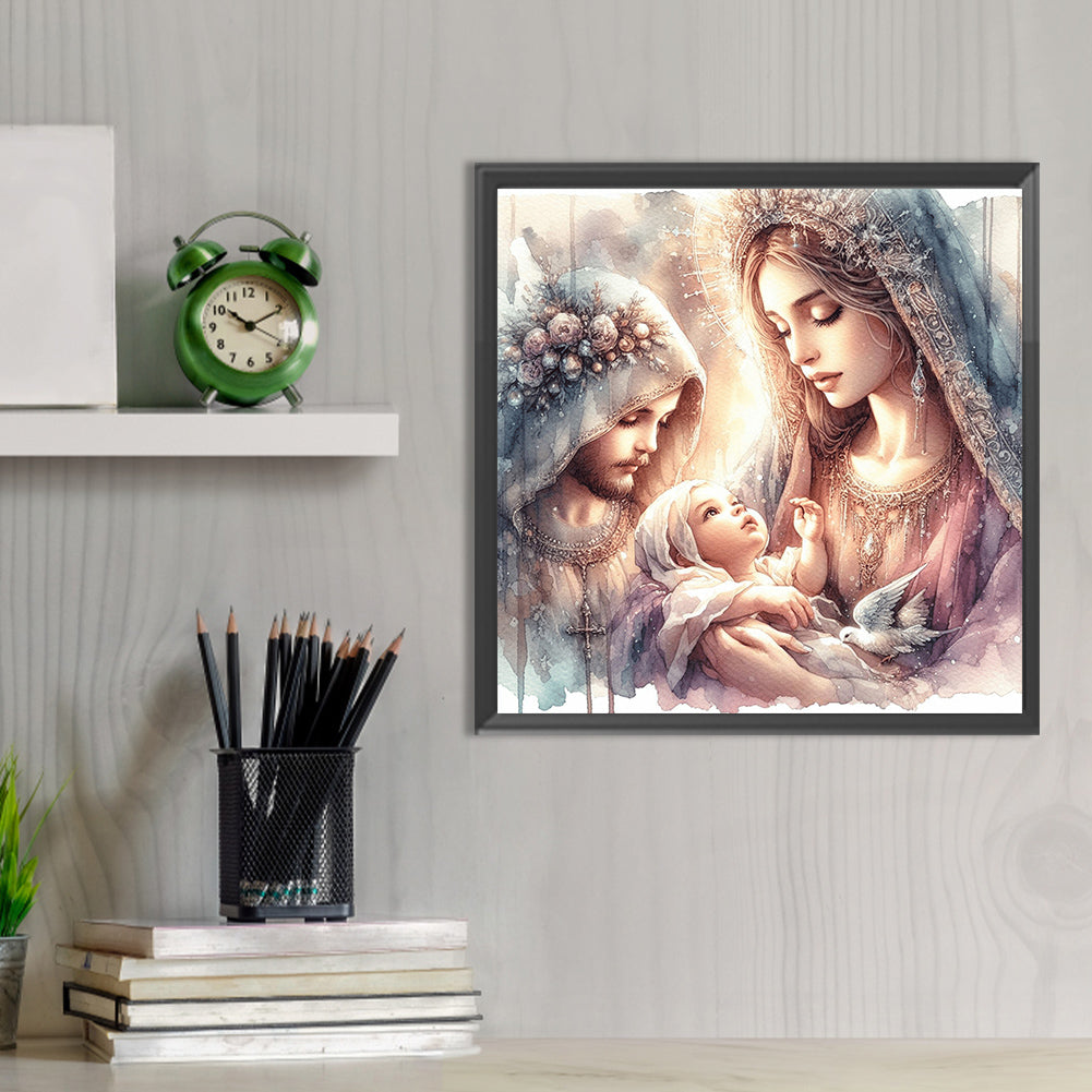 Jesus And The Virgin - Full Round Drill Diamond Painting 30*30CM