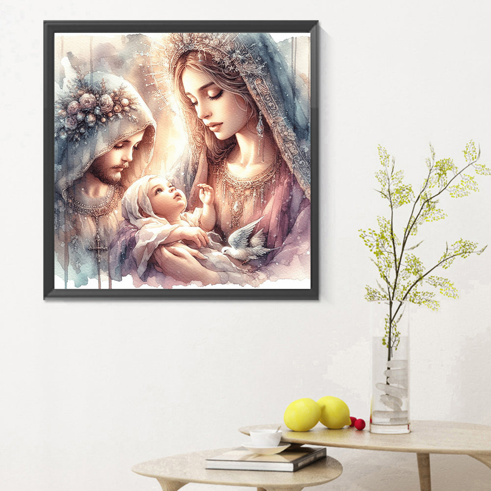 Jesus And The Virgin - Full Round Drill Diamond Painting 30*30CM