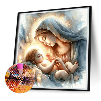 Jesus And The Virgin - Full Round Drill Diamond Painting 30*30CM