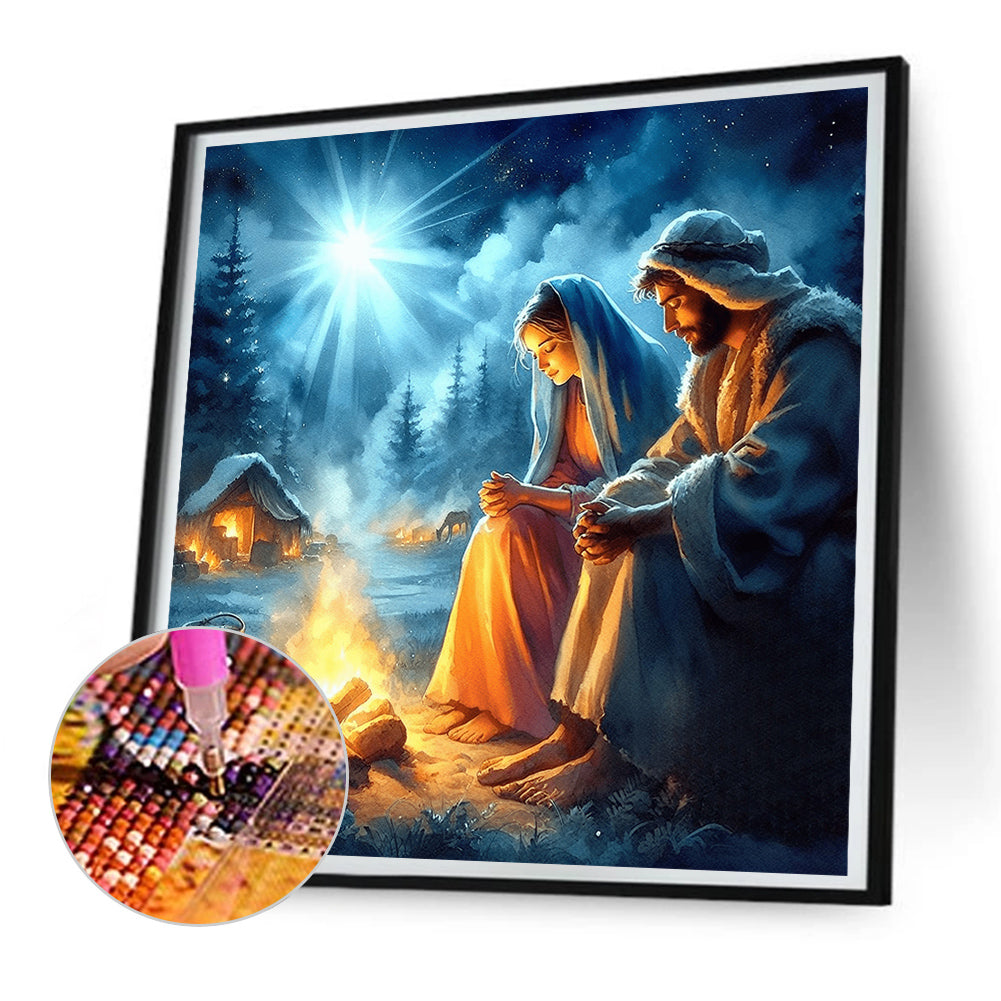 Jesus And The Virgin - Full Round Drill Diamond Painting 30*30CM