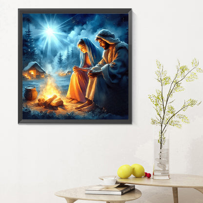 Jesus And The Virgin - Full Round Drill Diamond Painting 30*30CM