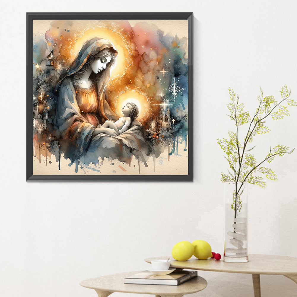 Jesus And The Virgin - Full Round Drill Diamond Painting 30*30CM