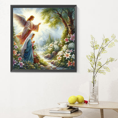 Jesus And The Virgin - Full Round Drill Diamond Painting 30*30CM