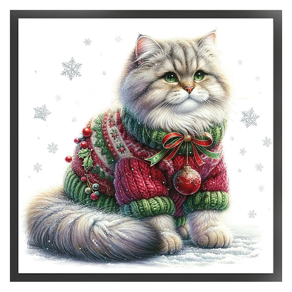 Cat - 18CT Stamped Cross Stitch 30*30CM