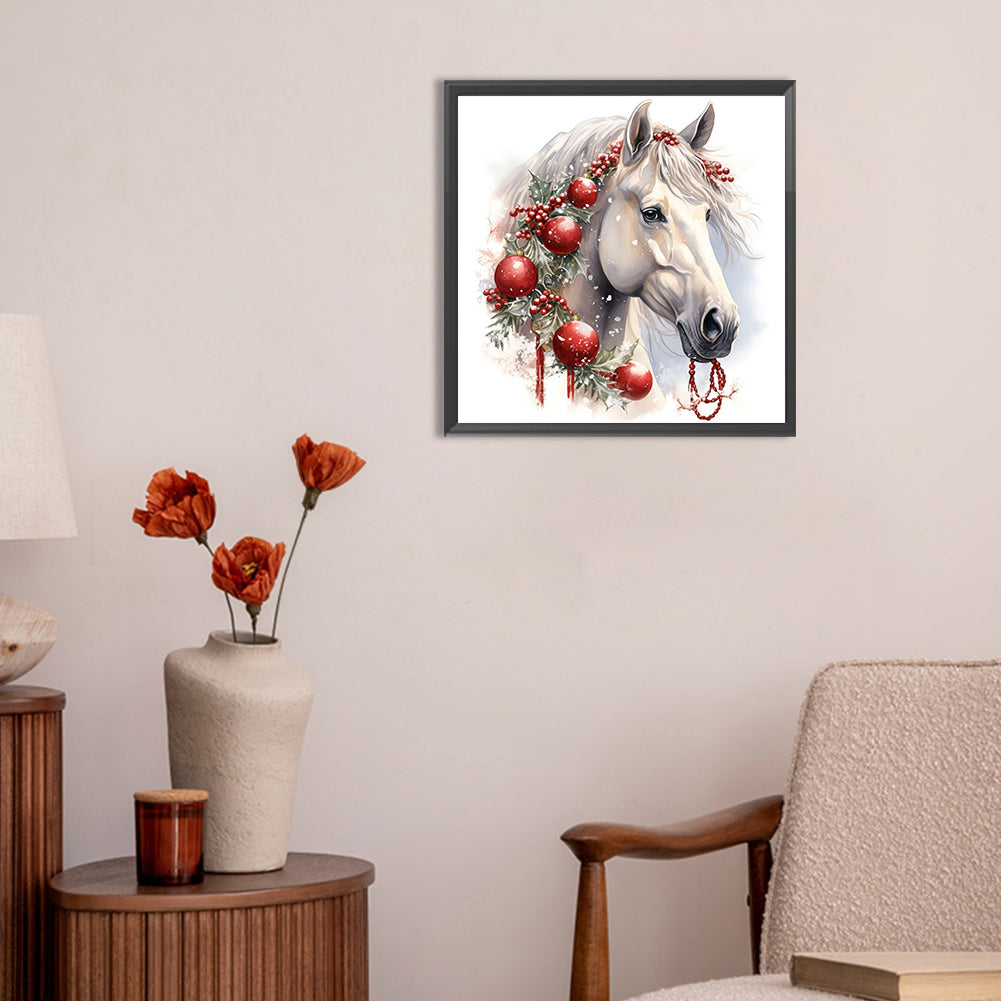 White Horse - Full Round Drill Diamond Painting 30*30CM