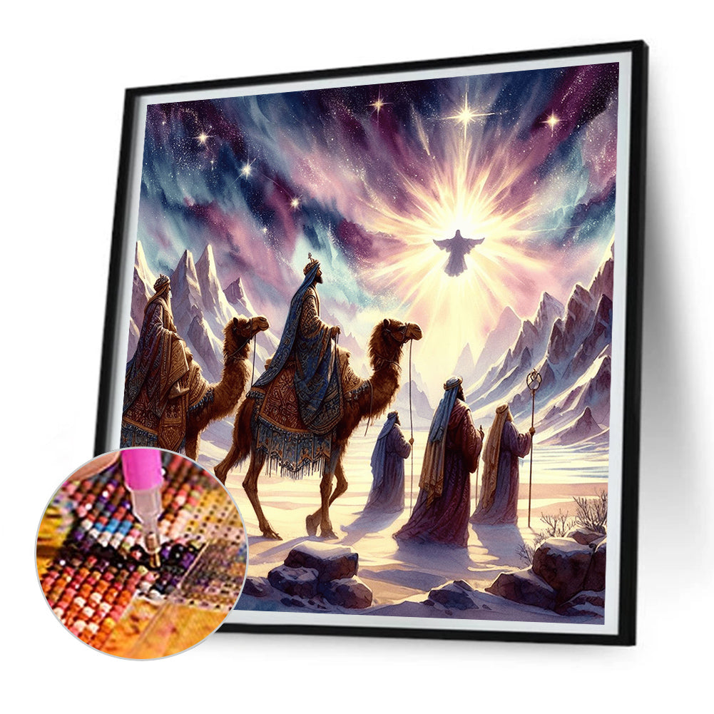 Nativity Of Jesus On Desert Camel - Full Round Drill Diamond Painting 30*30CM