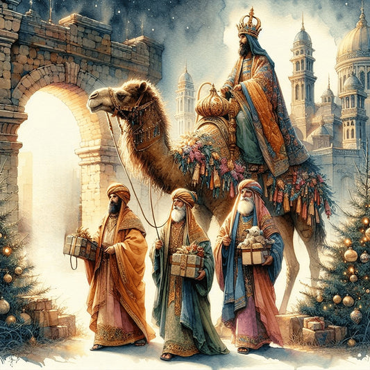 Nativity Of Jesus On Desert Camel - Full Round Drill Diamond Painting 30*30CM