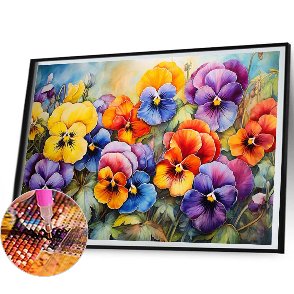 Pansy - Full Square Drill Diamond Painting 50*40CM