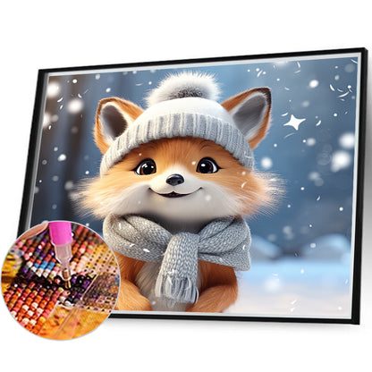 Winter Fox - Full Round Drill Diamond Painting 35*30CM