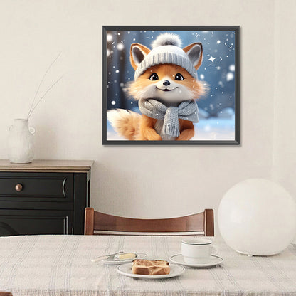 Winter Fox - Full Round Drill Diamond Painting 35*30CM