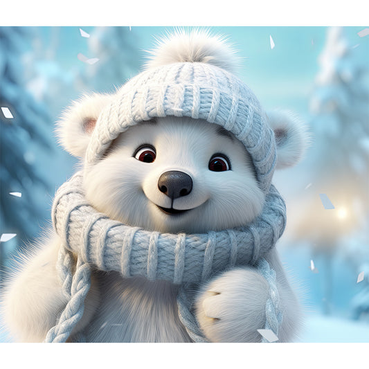 Winter White Bear - Full Round Drill Diamond Painting 35*30CM