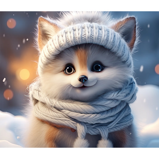 Winter Fox - Full Round Drill Diamond Painting 35*30CM