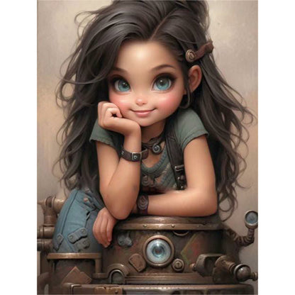 Sweet Cool Girl - Full Round Drill Diamond Painting 30*40CM