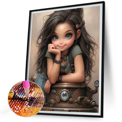 Sweet Cool Girl - Full Round Drill Diamond Painting 30*40CM