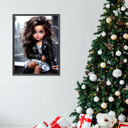 Sweet Cool Girl - Full Round Drill Diamond Painting 30*40CM