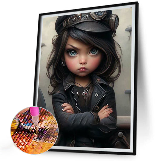 Sweet Cool Girl - Full Round Drill Diamond Painting 30*40CM