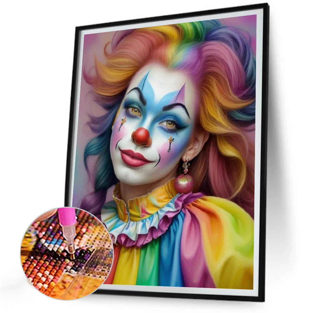 Clown Girl - Full Round Drill Diamond Painting 30*40CM