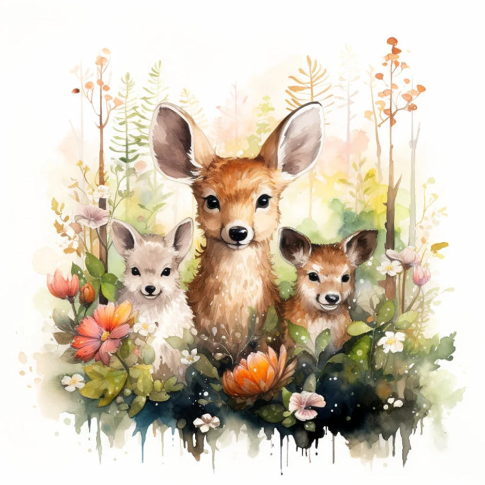 Forest Animals - Full Round Drill Diamond Painting 30*30CM